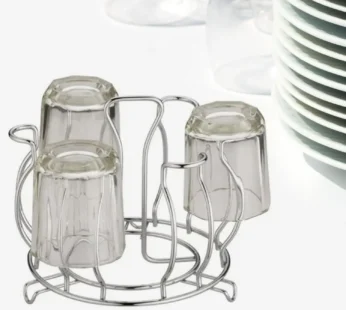Stainless Steel Glass Holder – Hanging Kitchen Organizer | CookAura
