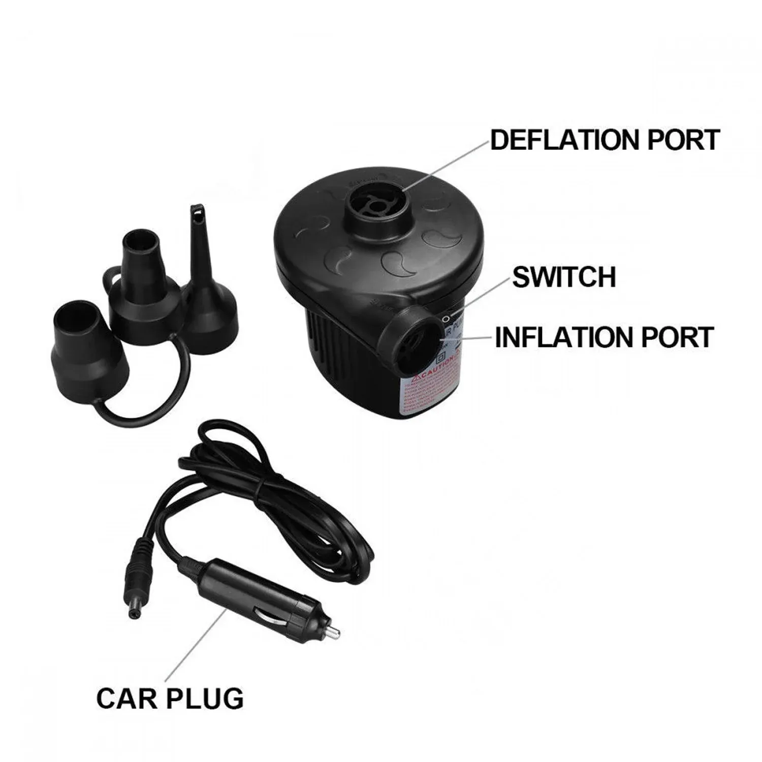 Electric Air Pump – Fast Inflate/Deflate for Home & Travel | FitFuzion - Detailed Feature View 3