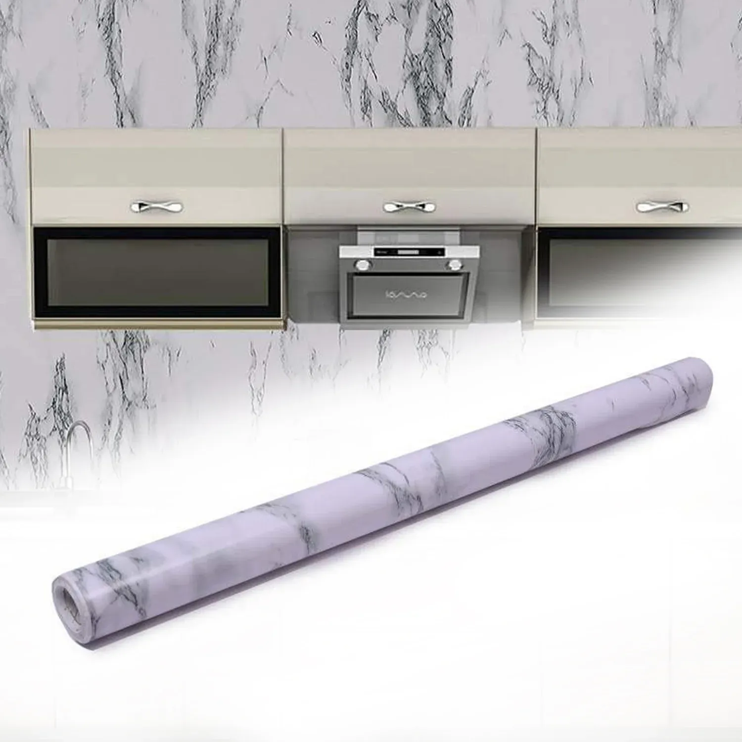 Premium Marble Kitchen Wallpaper – Easy Peel & Stick Renovation 2m x 60cm - Buy Online at Alikart