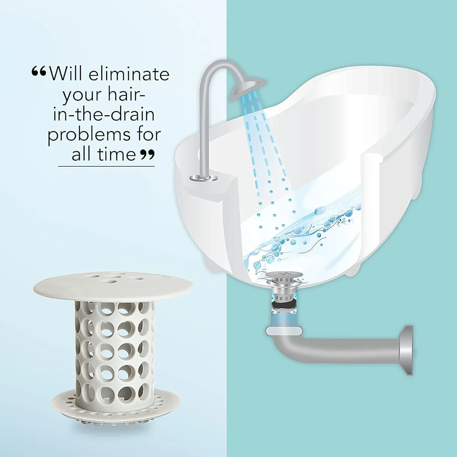 Tub Drain Hair Catcher – Universal Silicone Anti-Clog Strainer - Detailed Feature View 5