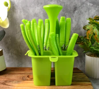 Stainless Steel Cutlery Set – Elegant 24-Piece with Holder
