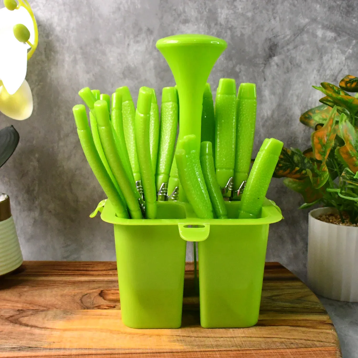 Premium Stainless Steel Cutlery Set – Elegant 24-Piece with Holder - Buy Online at Alikart