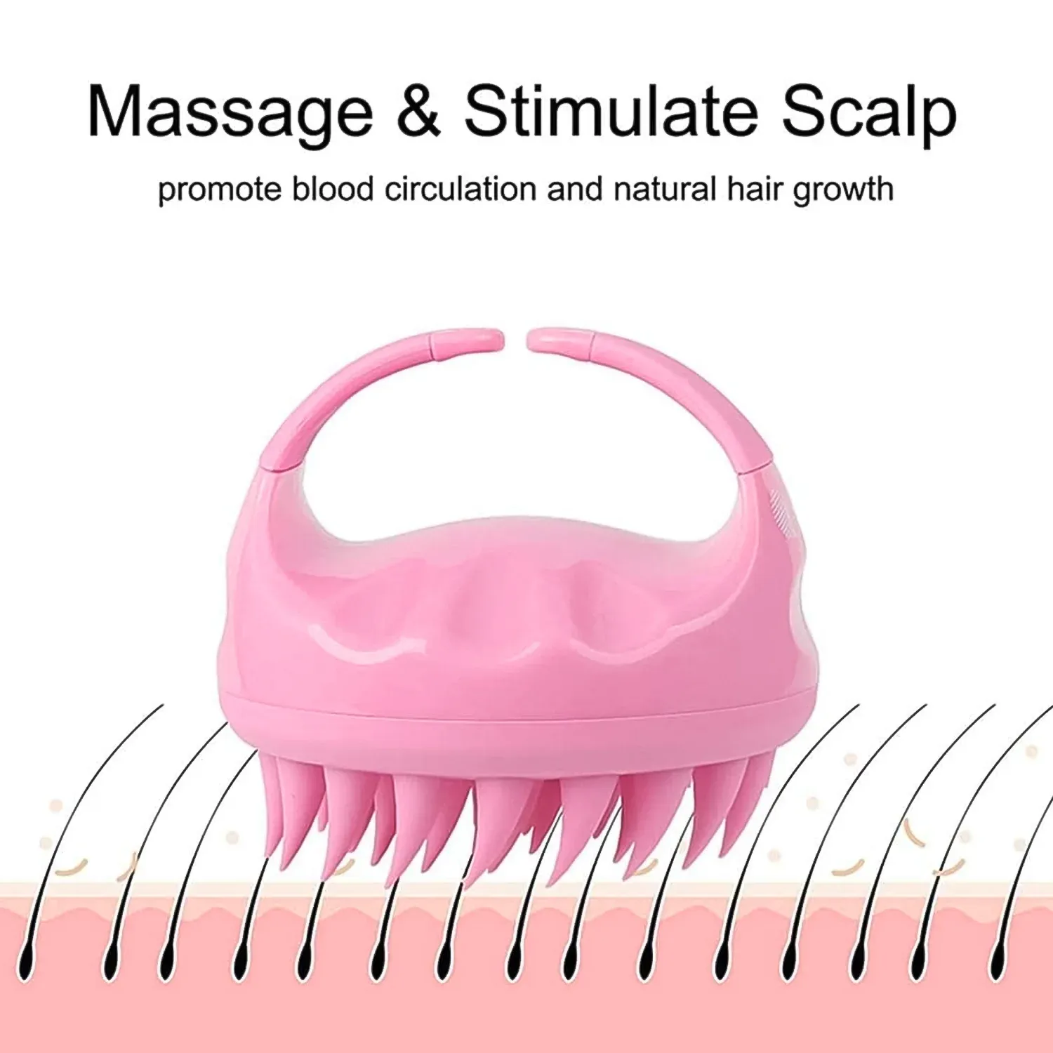Scalp Massager Comb – Soft Silicone Brush for Hair Health | Velvet Wellness - Detailed Feature View 7