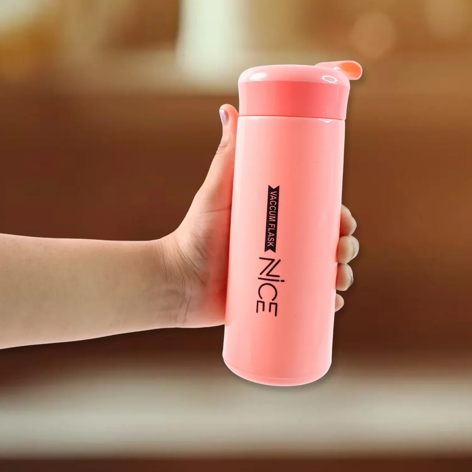 Plastic Water Bottle – Leak-Proof Pink 400ML Bottle with Strap - Detailed Feature View 5