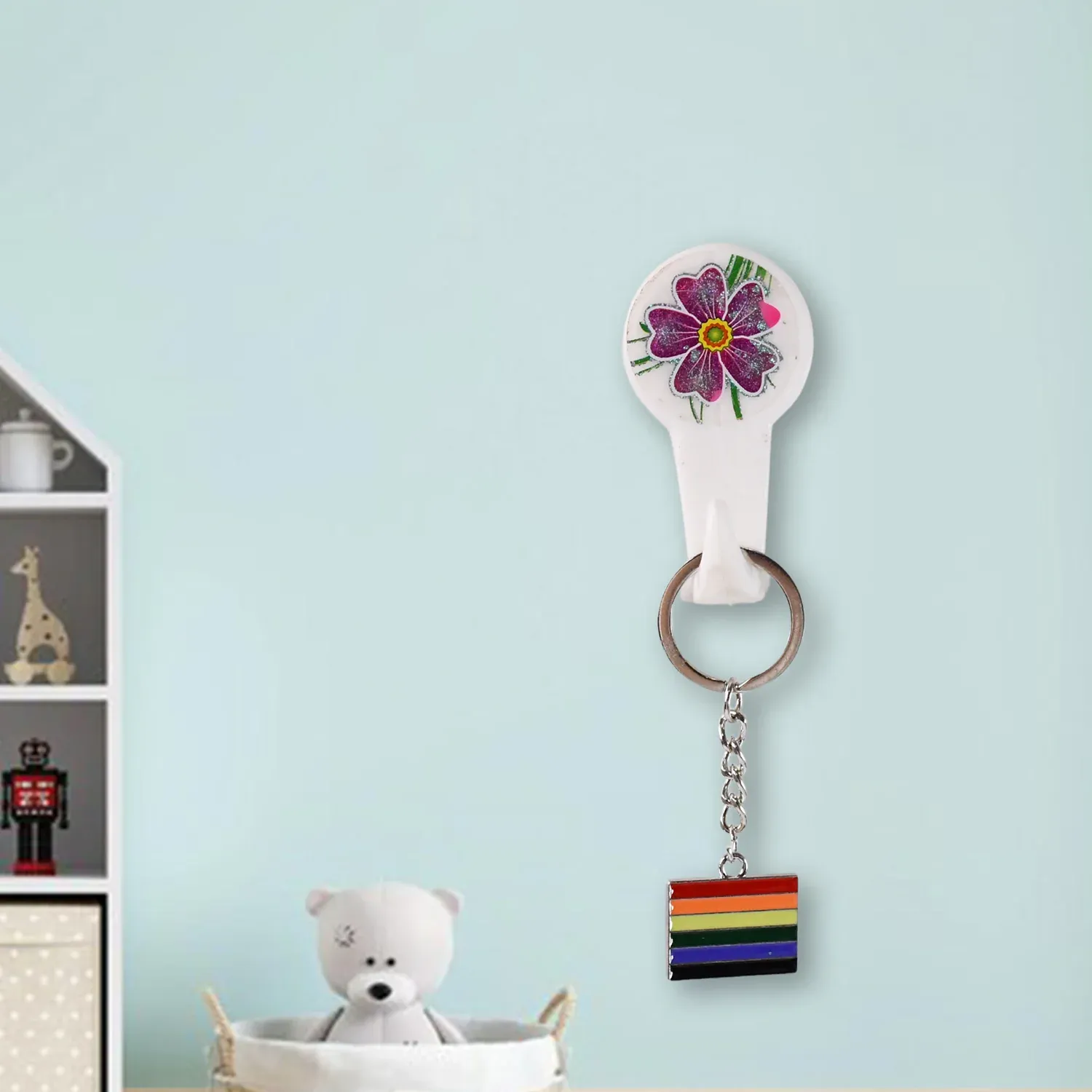 Rainbow Metal Keyring – Stylish & Durable Accessory - Detailed Feature View 5