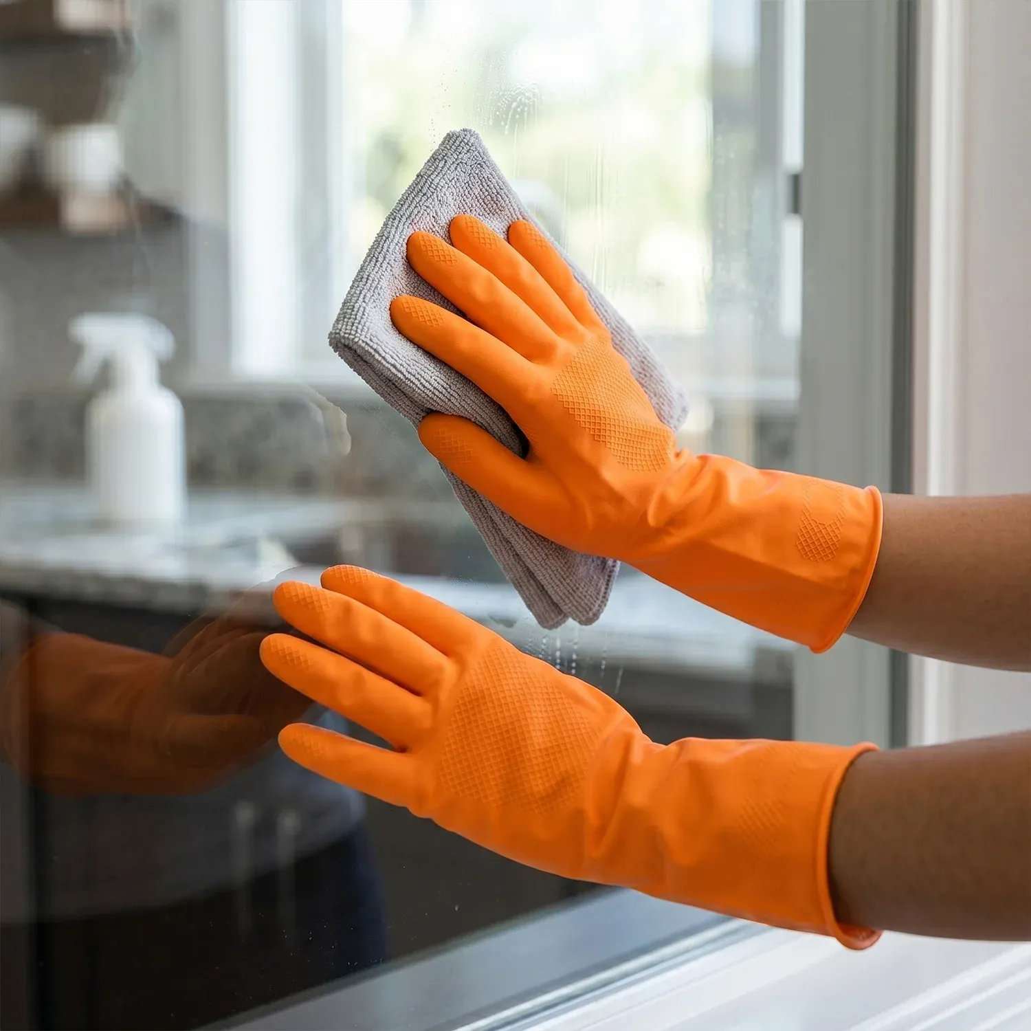 Waterproof Rubber Gloves – Reusable Kitchen & Household Protection - Detailed Feature View 2