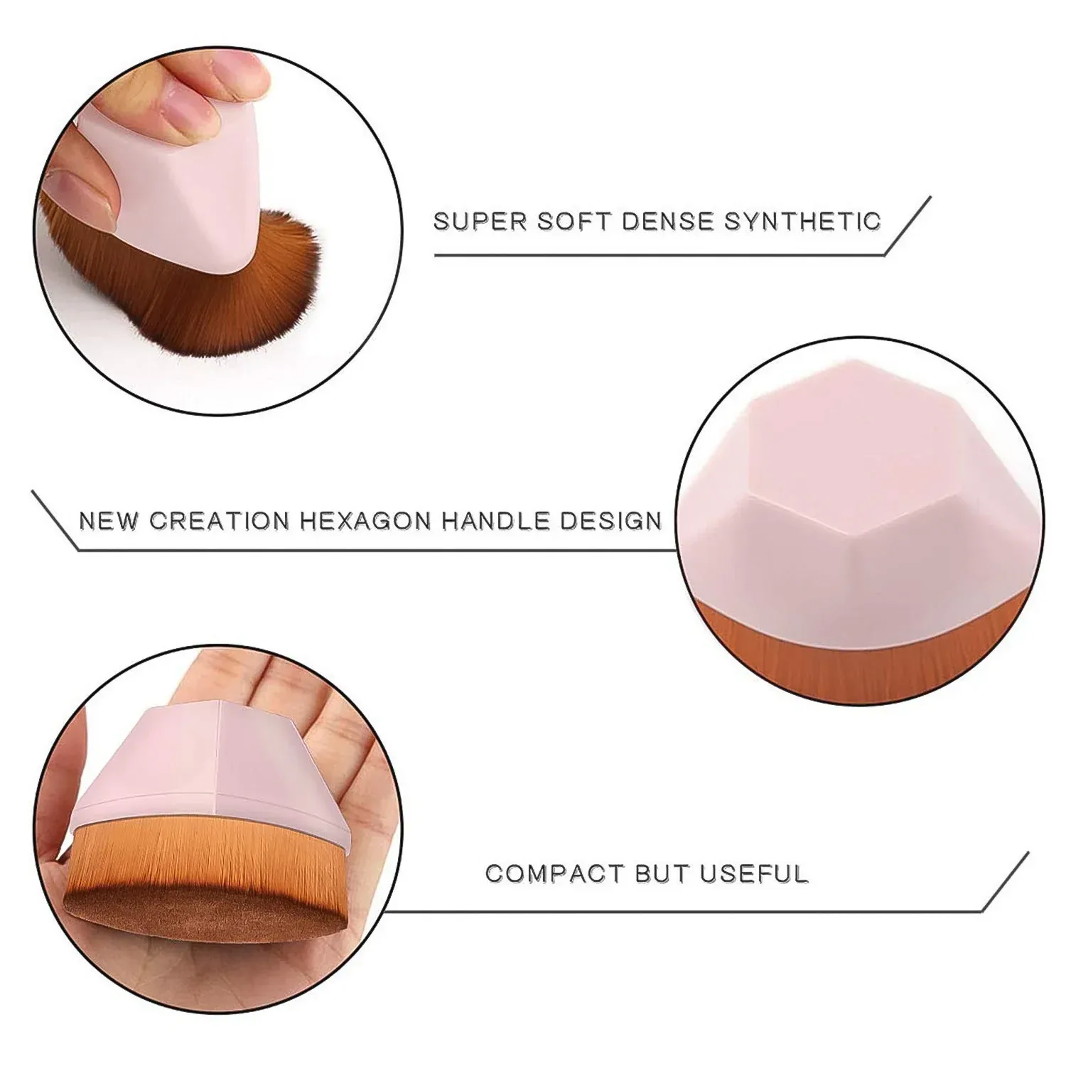 Foundation Makeup Brush – Soft Bristles & Portable Case | BeautyBare - Detailed Feature View 6