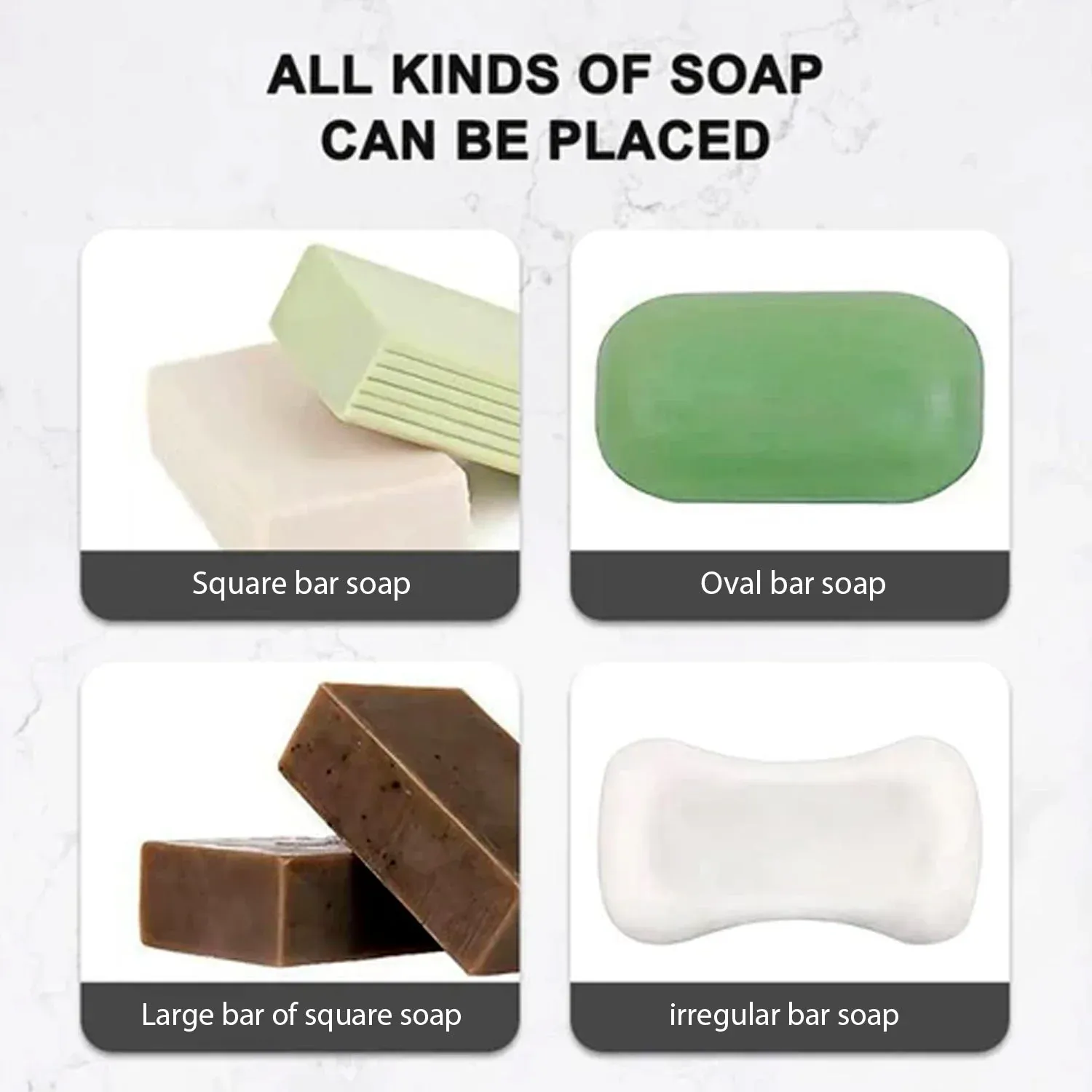 Self-Draining Soap Dish – Wall Mounted, No Drill | VelvetBubbles - Detailed Feature View 7
