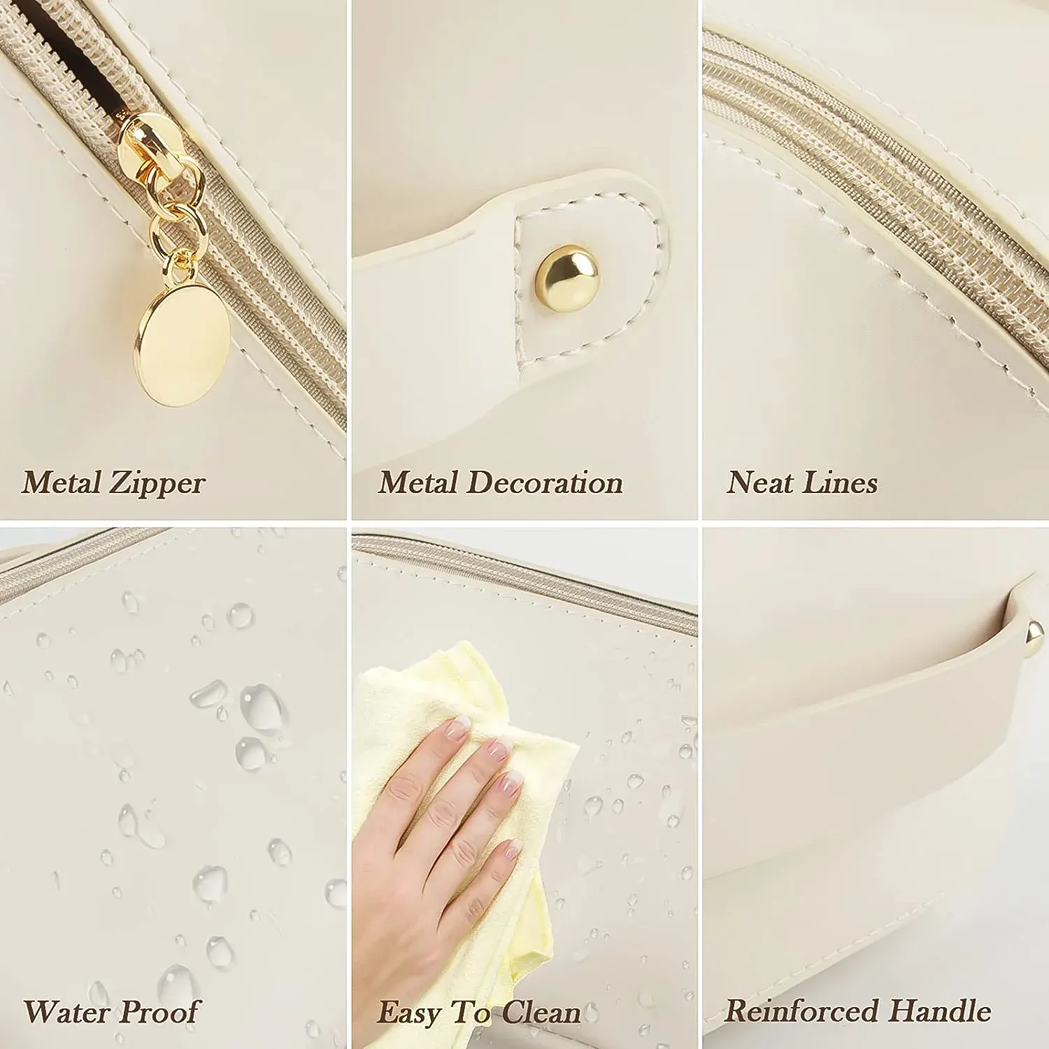 Travel Makeup Organizer – Waterproof Compact Cosmetic Pouch - Detailed Feature View 6