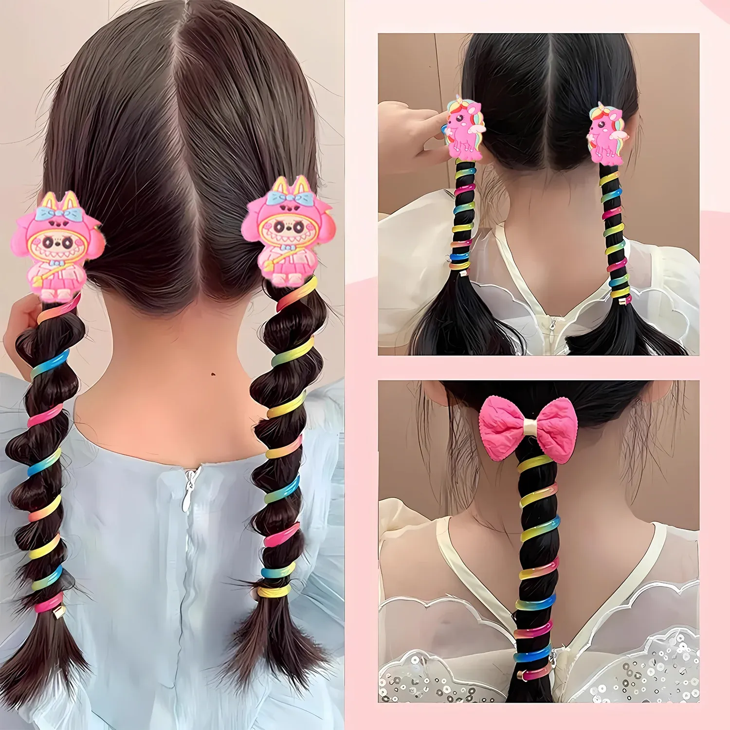 Spiral Hair Braiding Clips for Kids – Colorful Cartoon Designs - Detailed Feature View 2