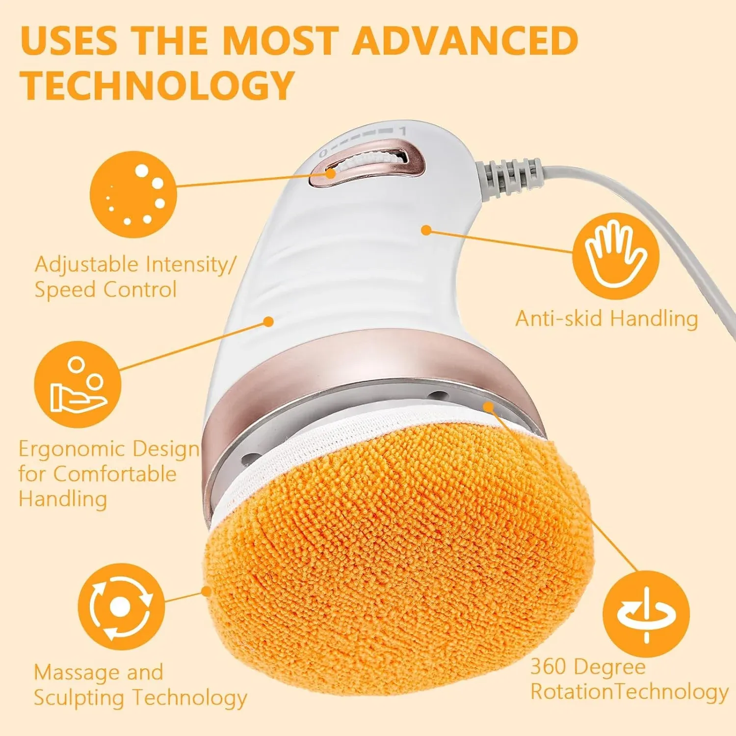 Body Sculpting Massager – 3 Pads, Adjustable Speeds | VelvaBloom - Detailed Feature View 3