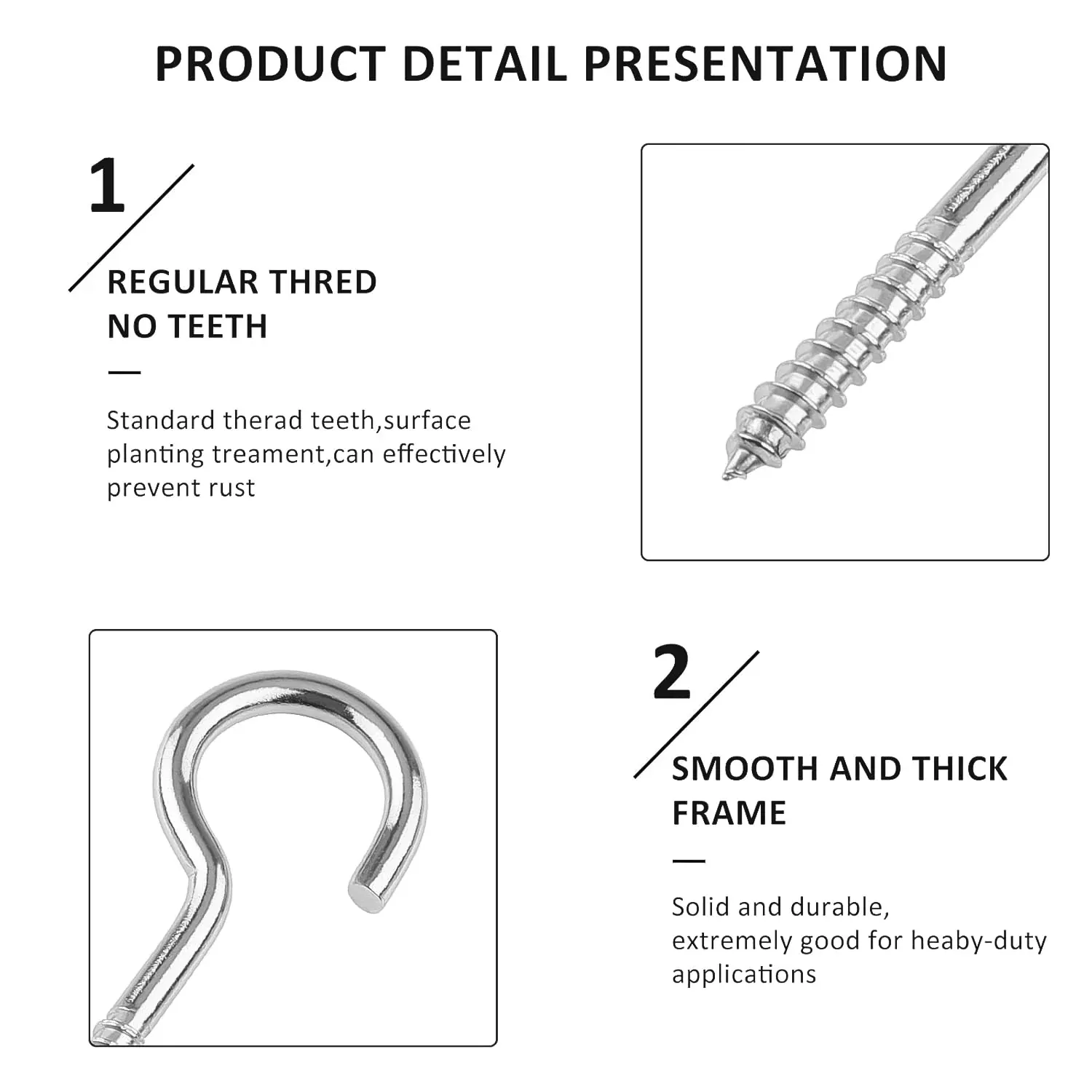 Stainless Steel Eye Hooks – Heavy Duty 7-Piece Screw Set - Detailed Feature View 5