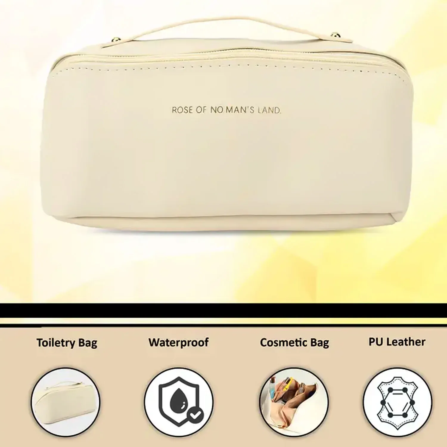 Travel Makeup Organizer – Waterproof Compact Pouch with Handle - Detailed Feature View 3