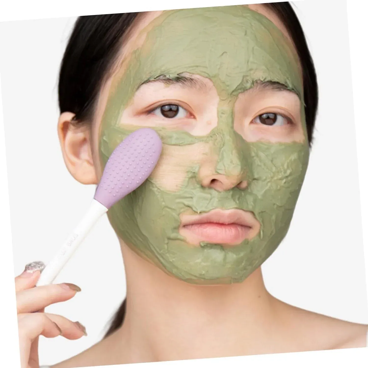 Silicone Mask Brush – Dual-Ended Face Skincare Tool | GlowForm - Detailed Feature View 5