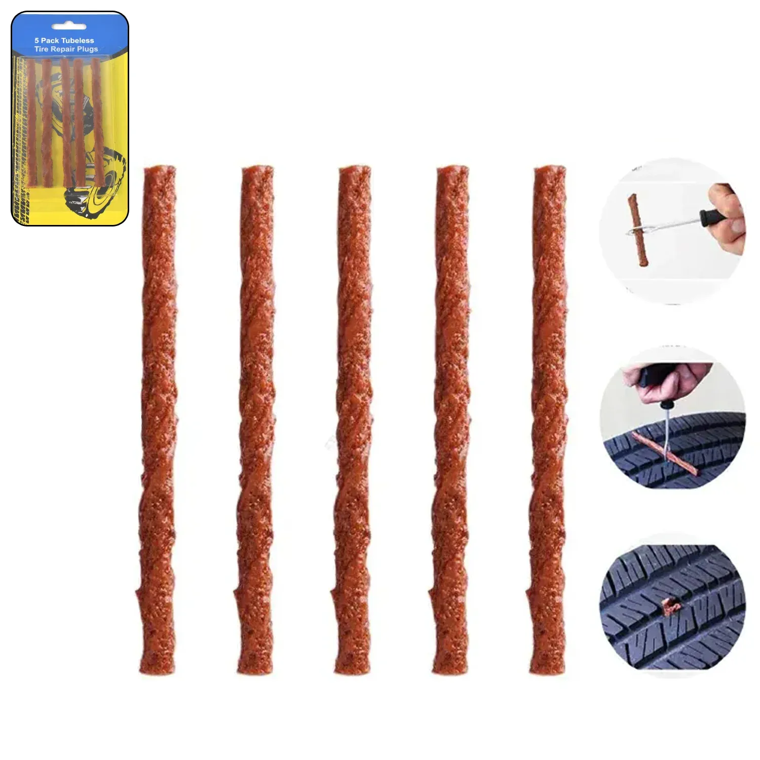 Premium Tyre Repair Strips – Emergency Puncture Seal (5 Pcs) | Indo Glow - Buy Online at Alikart
