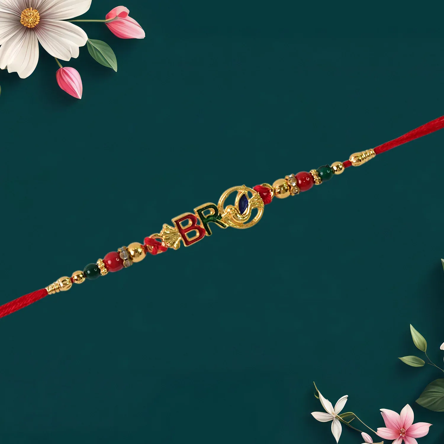 Gold-Toned Rakhi Combo Pack of 3 – Festive Raksha Bandhan Set - Detailed Feature View 2