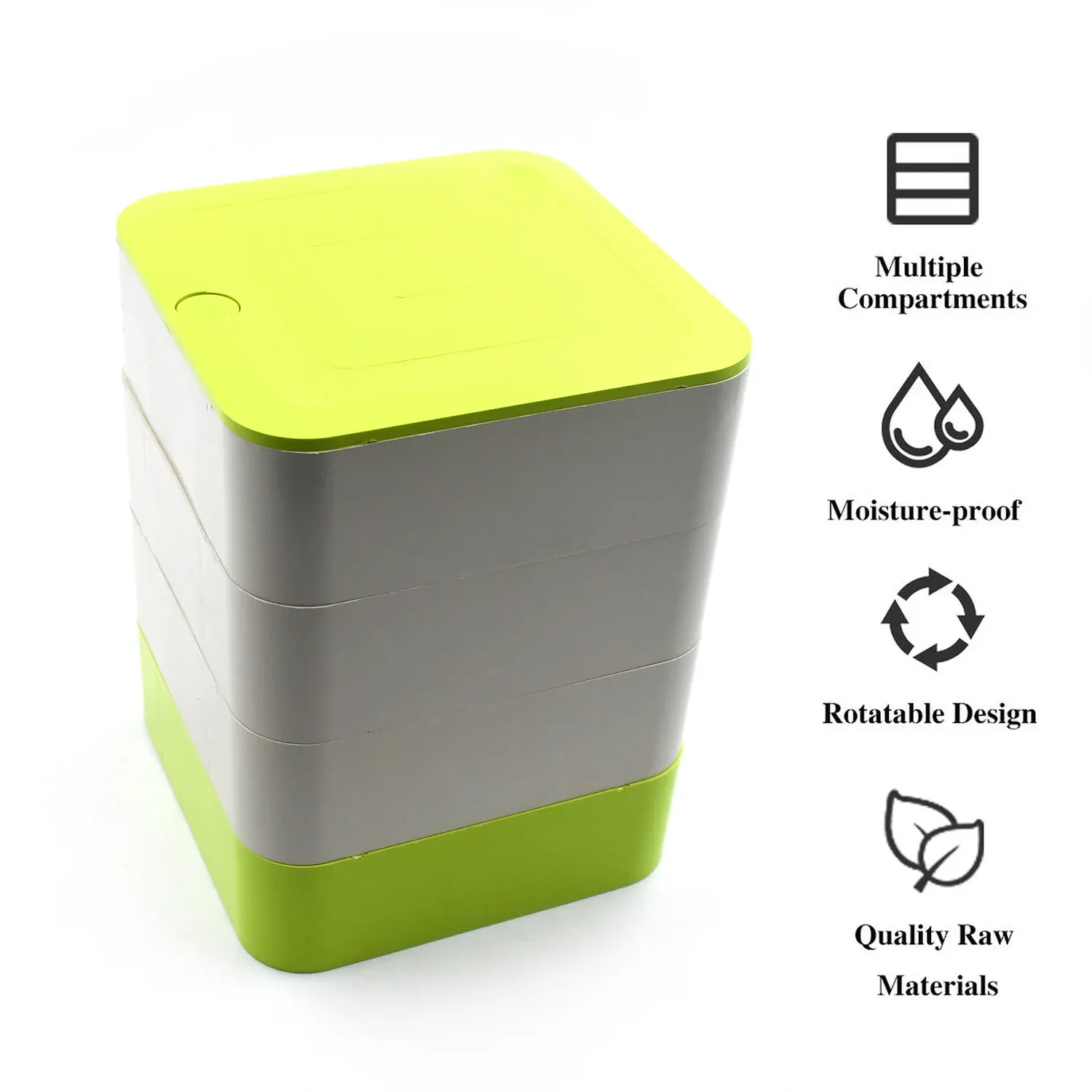 Rotating Jewelry Box – 4-Layer 360° Organizer for Accessories | Organivo - Detailed Feature View 5