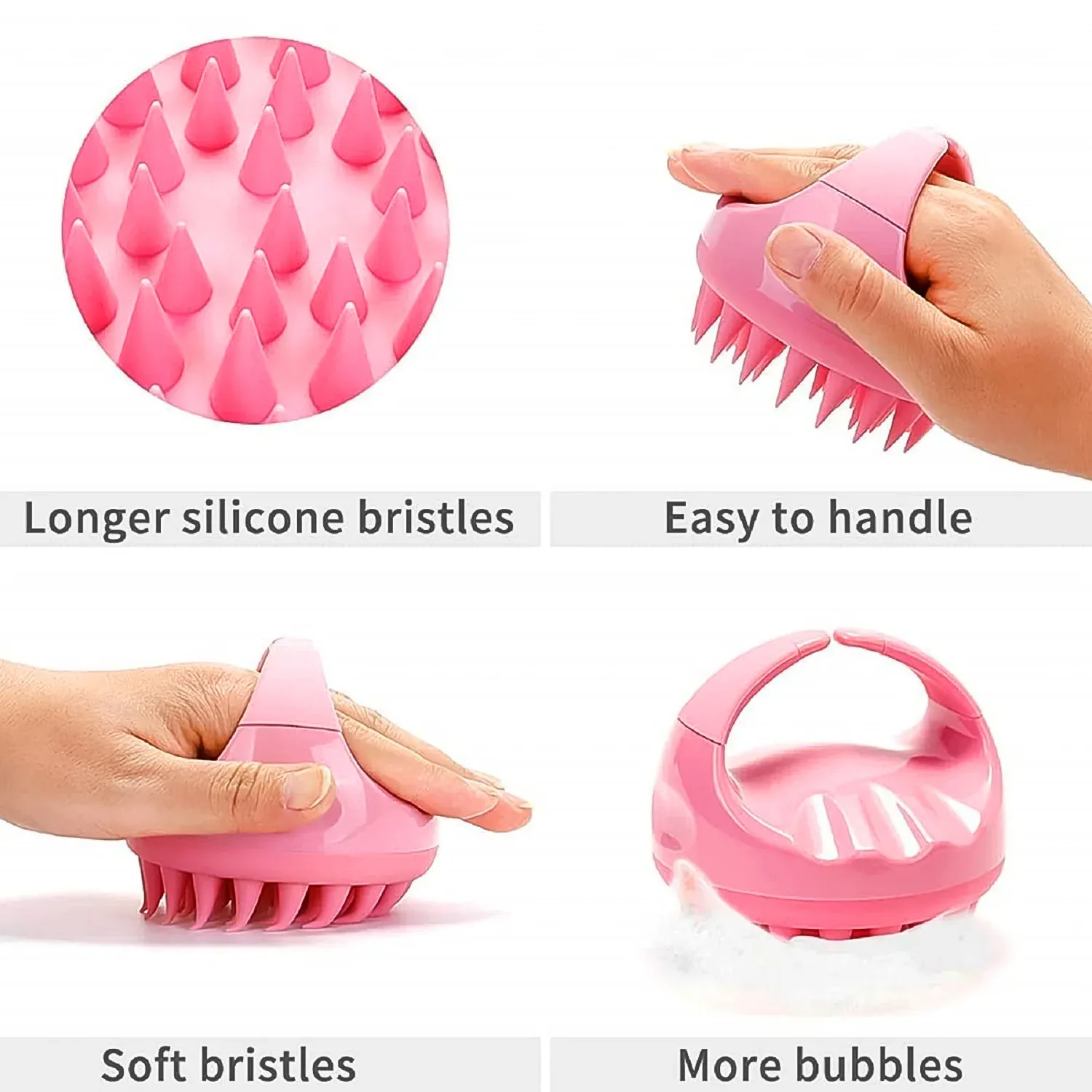 Scalp Massager Comb – Soft Silicone Brush for Hair Health | Velvet Wellness - Detailed Feature View 8