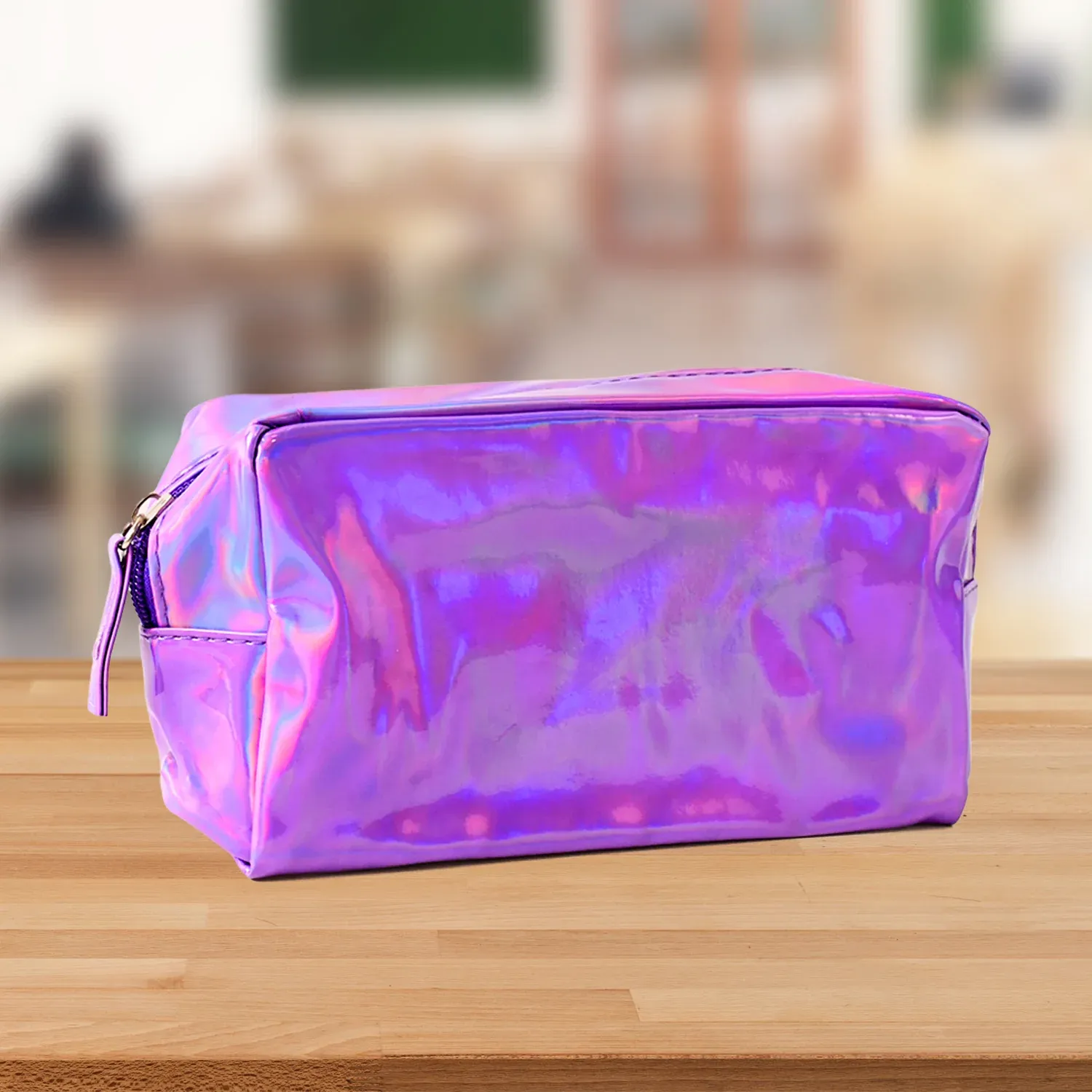 Holographic Waterproof Travel Cosmetic Pouch – Stylish & Durable - Detailed Feature View 2