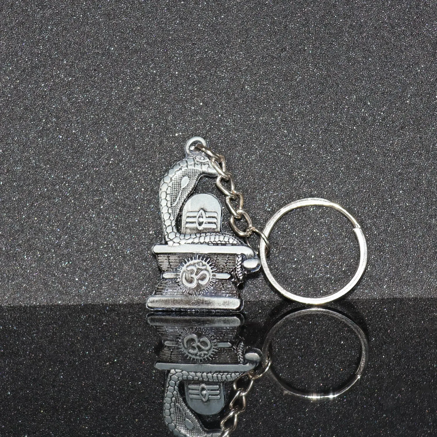 Premium Shivling Keychain – Elegant Silver Metal Design with Snake Motif - Buy Online at Alikart