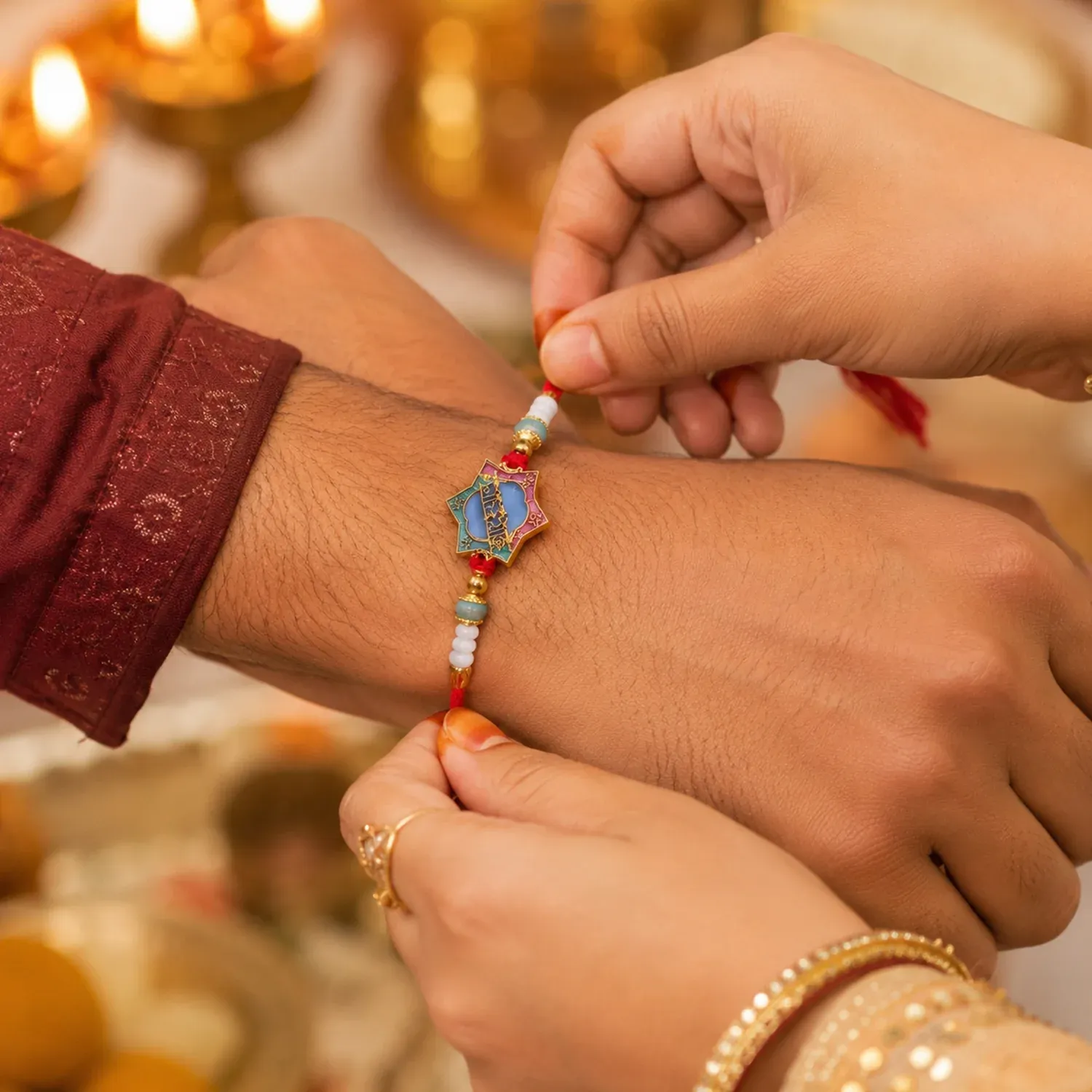 Khatu Shyam Rakhi – Colorful Beads for Raksha Bandhan Celebration - Detailed Feature View 1