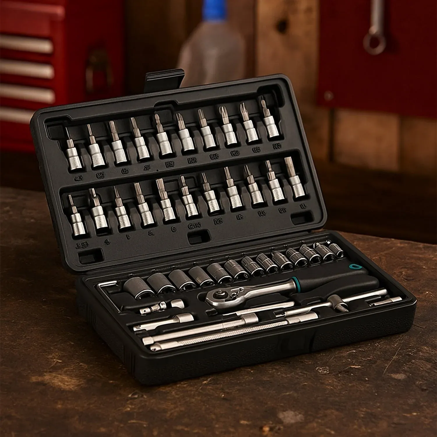 Premium Socket Set – 46 Pcs 1/4" Drive Tool Kit | RaceVault - Buy Online at Alikart