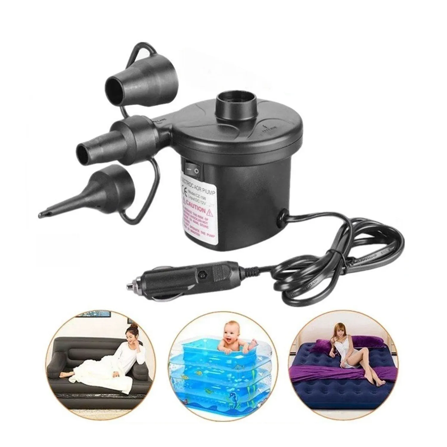 Electric Air Pump – Fast Inflate/Deflate for Home & Travel | FitFuzion - Detailed Feature View 5