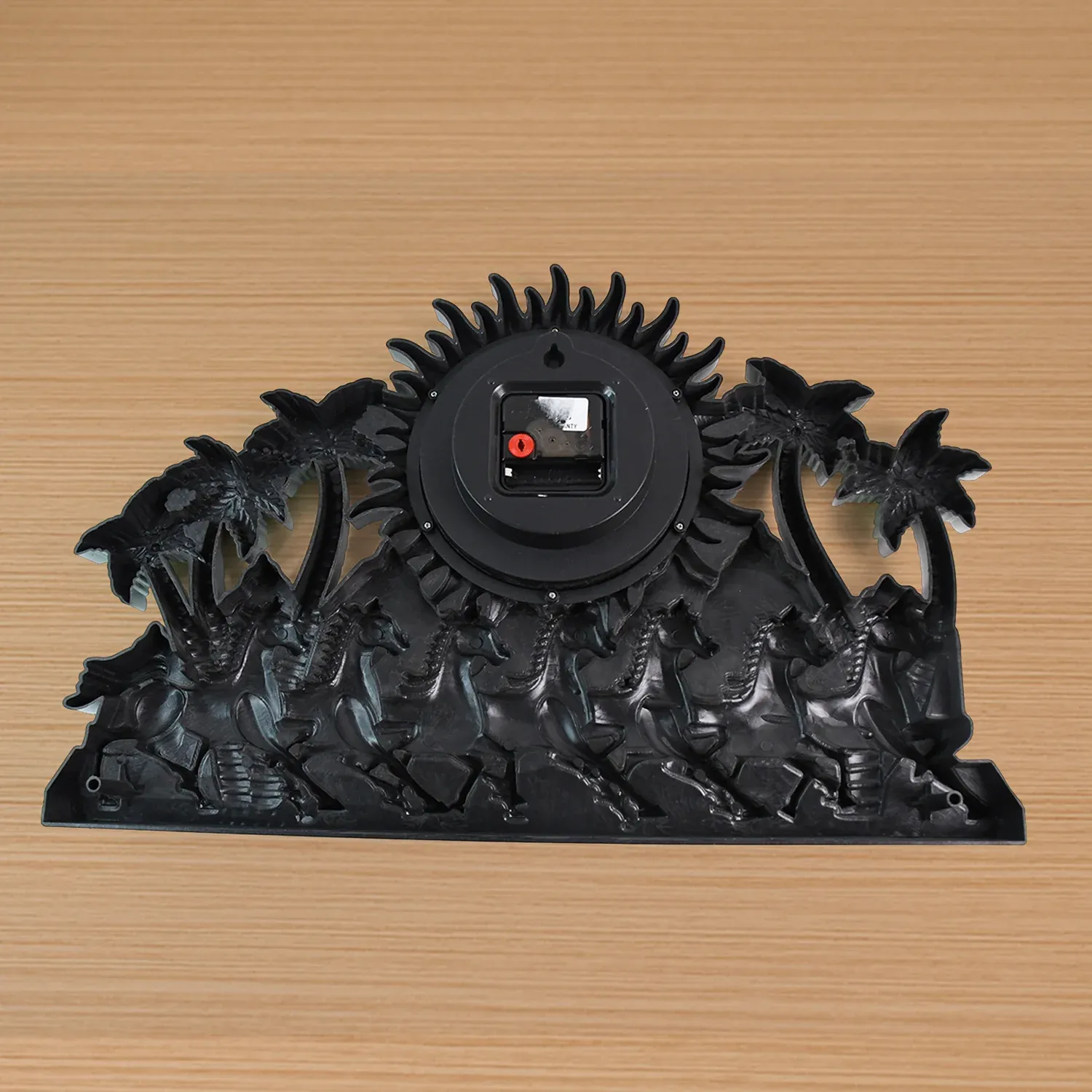 Plastic Wall Clock – Silent Sweep with Running Horse Design - Detailed Feature View 5