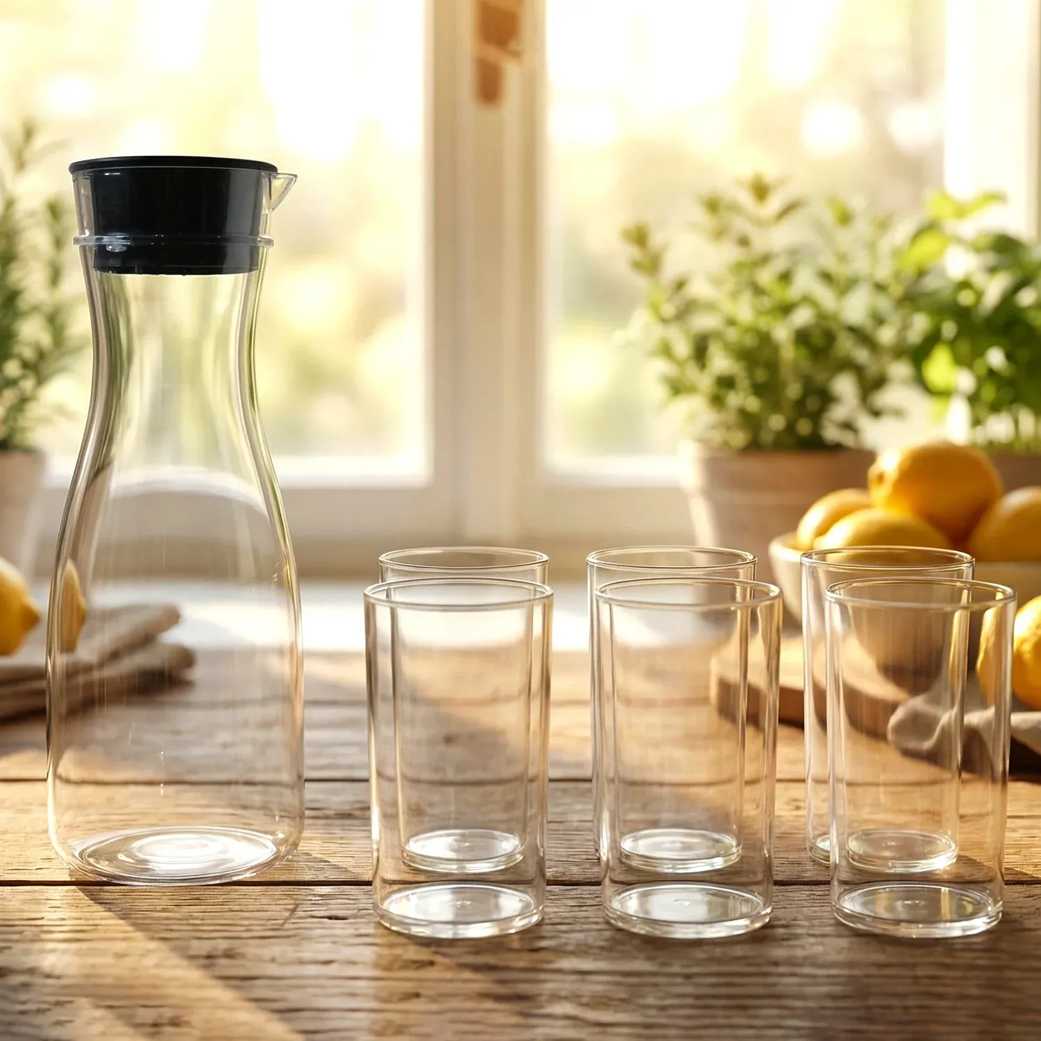 Plastic Water Jug and Glass Set – Durable, Lightweight Drinkware - Detailed Feature View 6