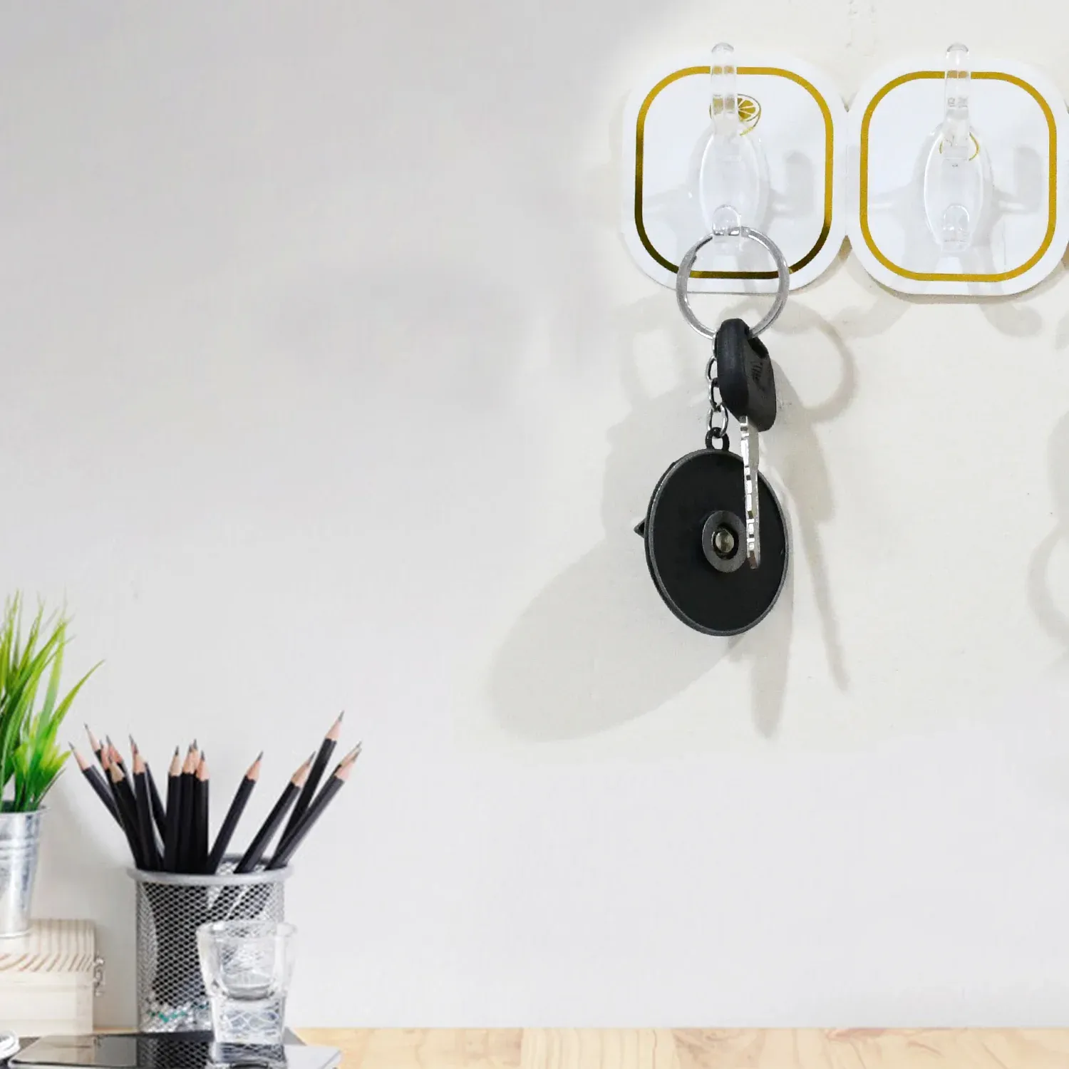 Transparent Adhesive Hooks (6 Pcs) – Strong & Reusable | GlimmerHome - Detailed Feature View 3