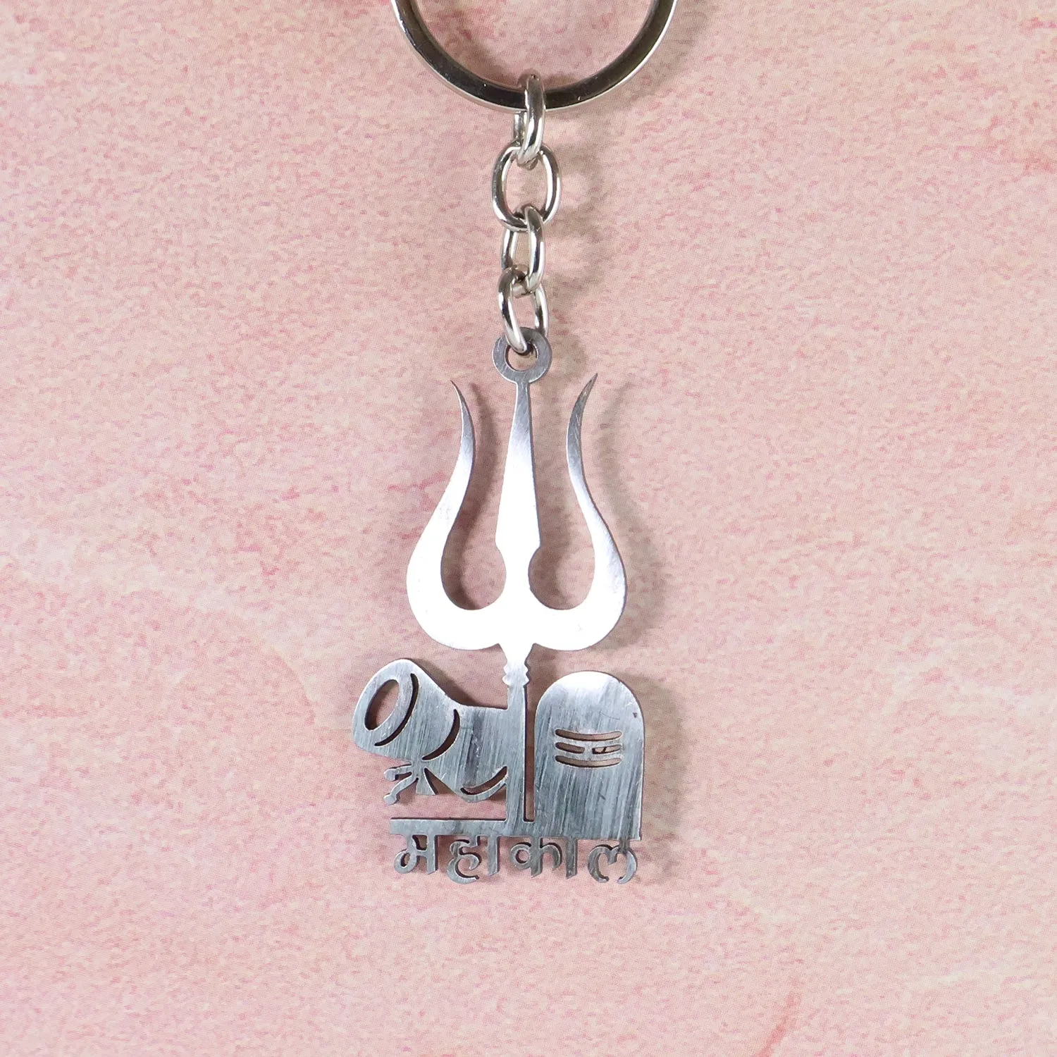 Mahakal Trishul Keychain – Durable Metal Spiritual Keyring for Devotees - Detailed Feature View 2