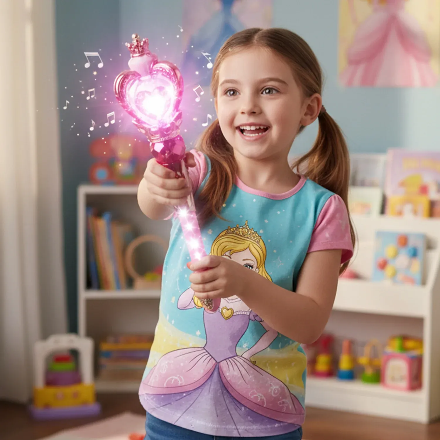Princess Magic Light Wand Toy – Enchanting Kids' Role Play Accessory - Detailed Feature View 2