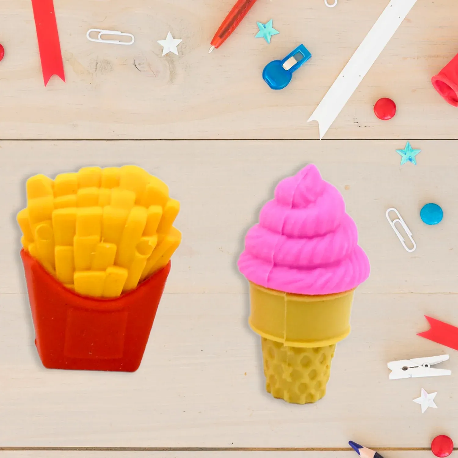 Kids Eraser Set – Fun 3D Food Novelty Erasers | Craftily - Detailed Feature View 8