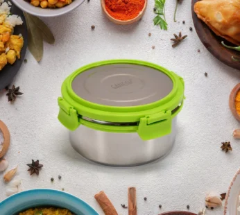 Stainless Steel Lunch Box – Round, Leak-proof 400ml | Ganesh