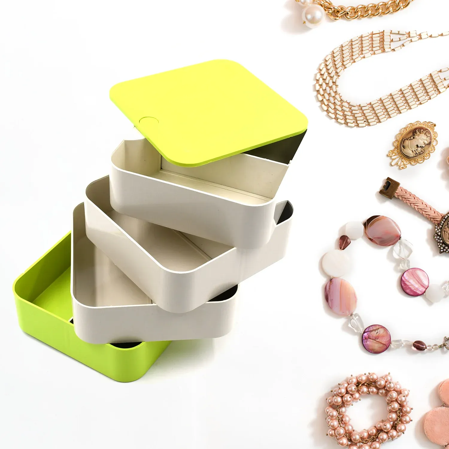 Premium Rotating Jewelry Box – 4-Layer 360° Organizer for Accessories | Organivo - Buy Online at Alikart