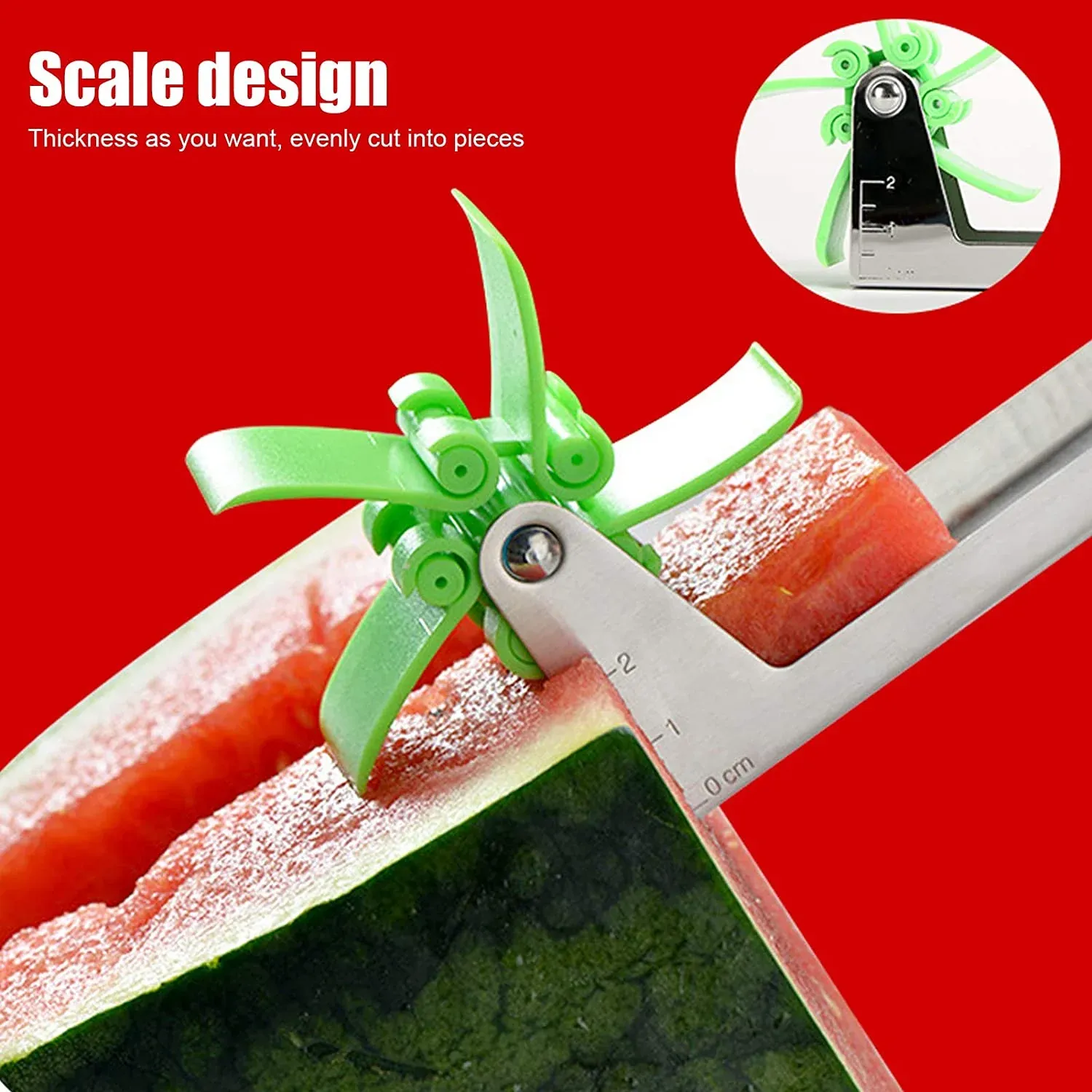 Watermelon Cutter – Stainless Steel Windmill Slicer for Cubes | Quickslice - Detailed Feature View 6