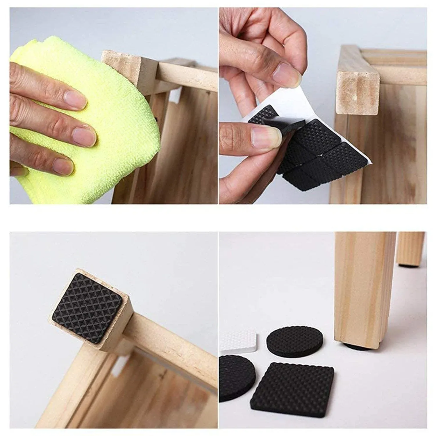 Self-Adhesive Furniture Pads – Square Floor Protectors (18 Pcs) | Styleva - Detailed Feature View 4