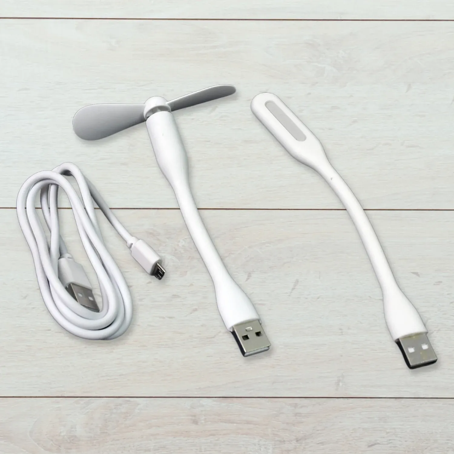 Portable USB Fan Set – Mini Fan, LED Light & Cable | Indo Glow - Detailed Feature View 4