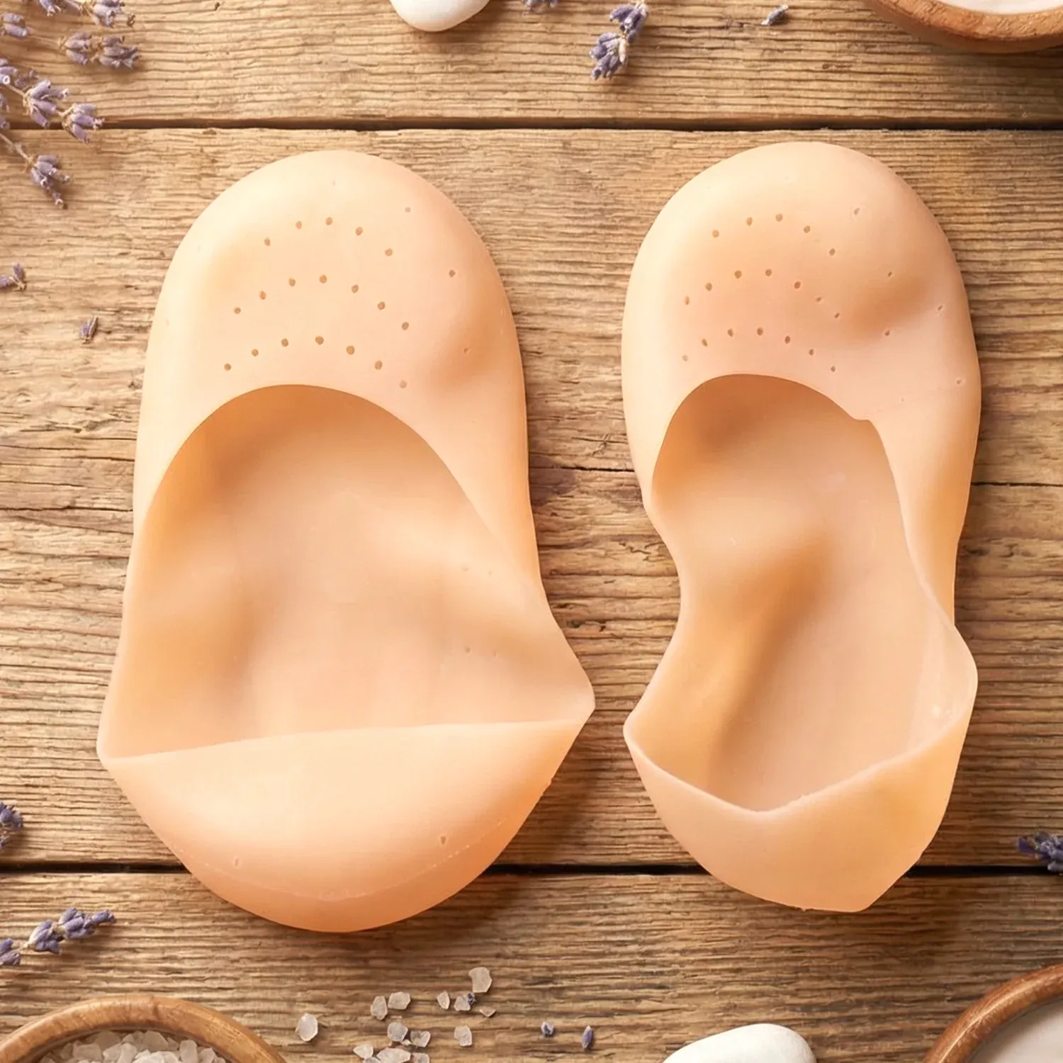 Silicone Heel Protector Socks – Soft Gel Relief for Cracked Heels - Detailed Feature View 4