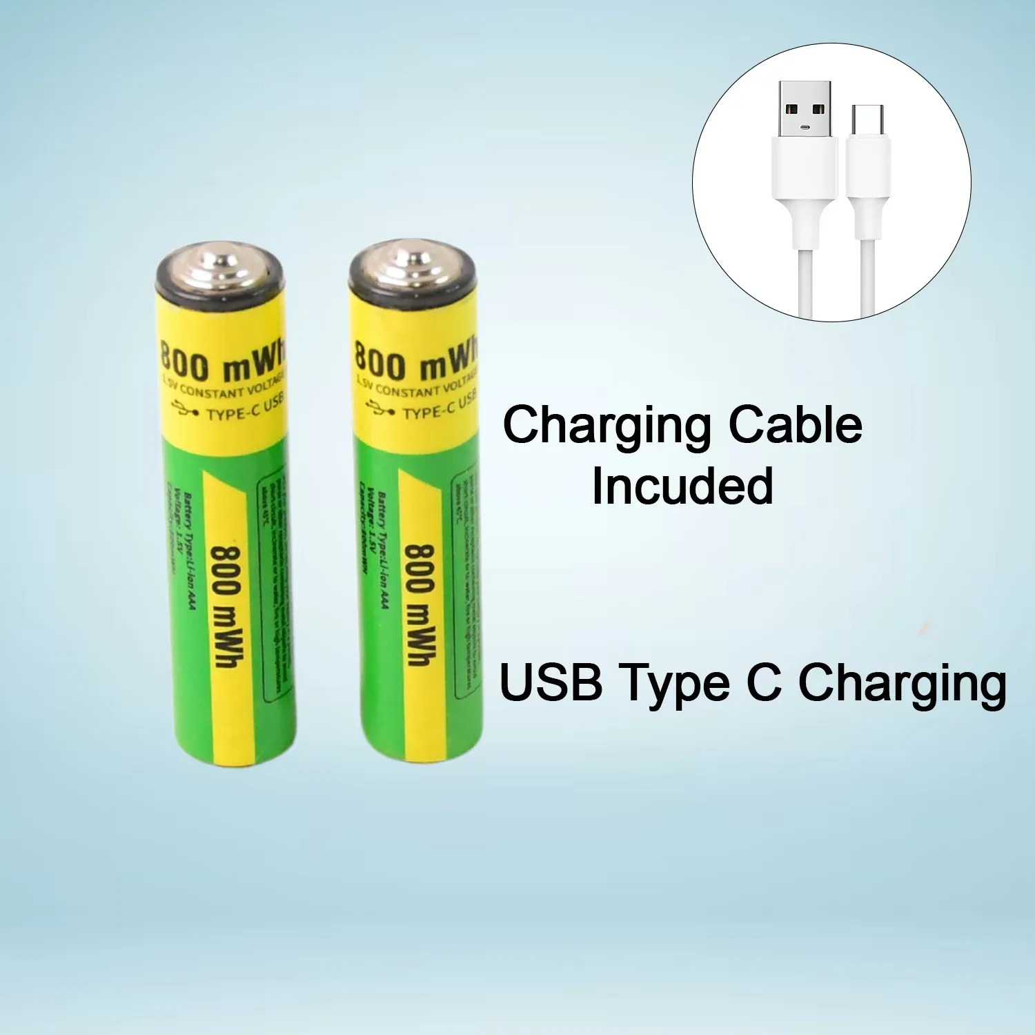 AAA Rechargeable Batteries 800mWh High Capacity 2 Pack - Detailed Feature View 6