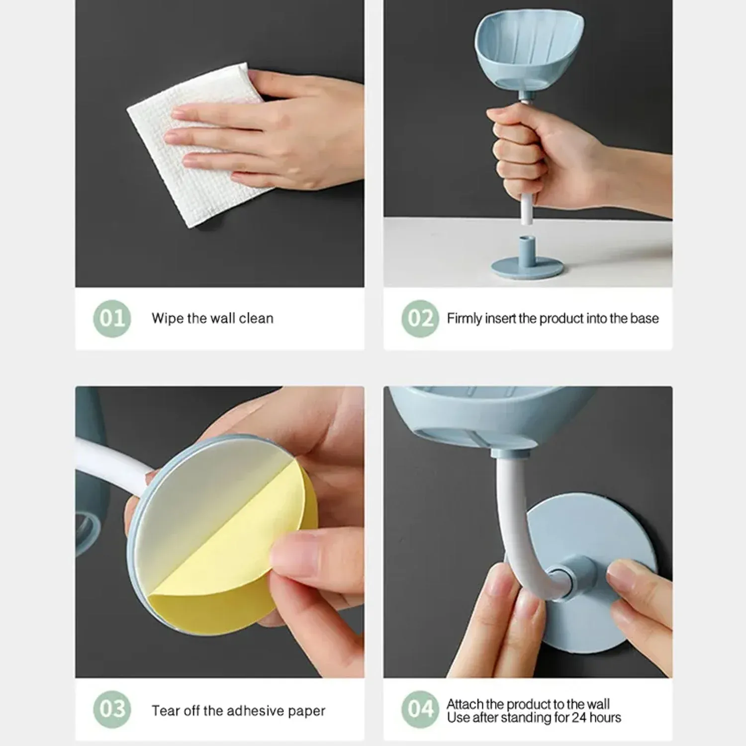 Self-Draining Soap Dish – Wall Mounted, No Drill | VelvetBubbles - Detailed Feature View 3