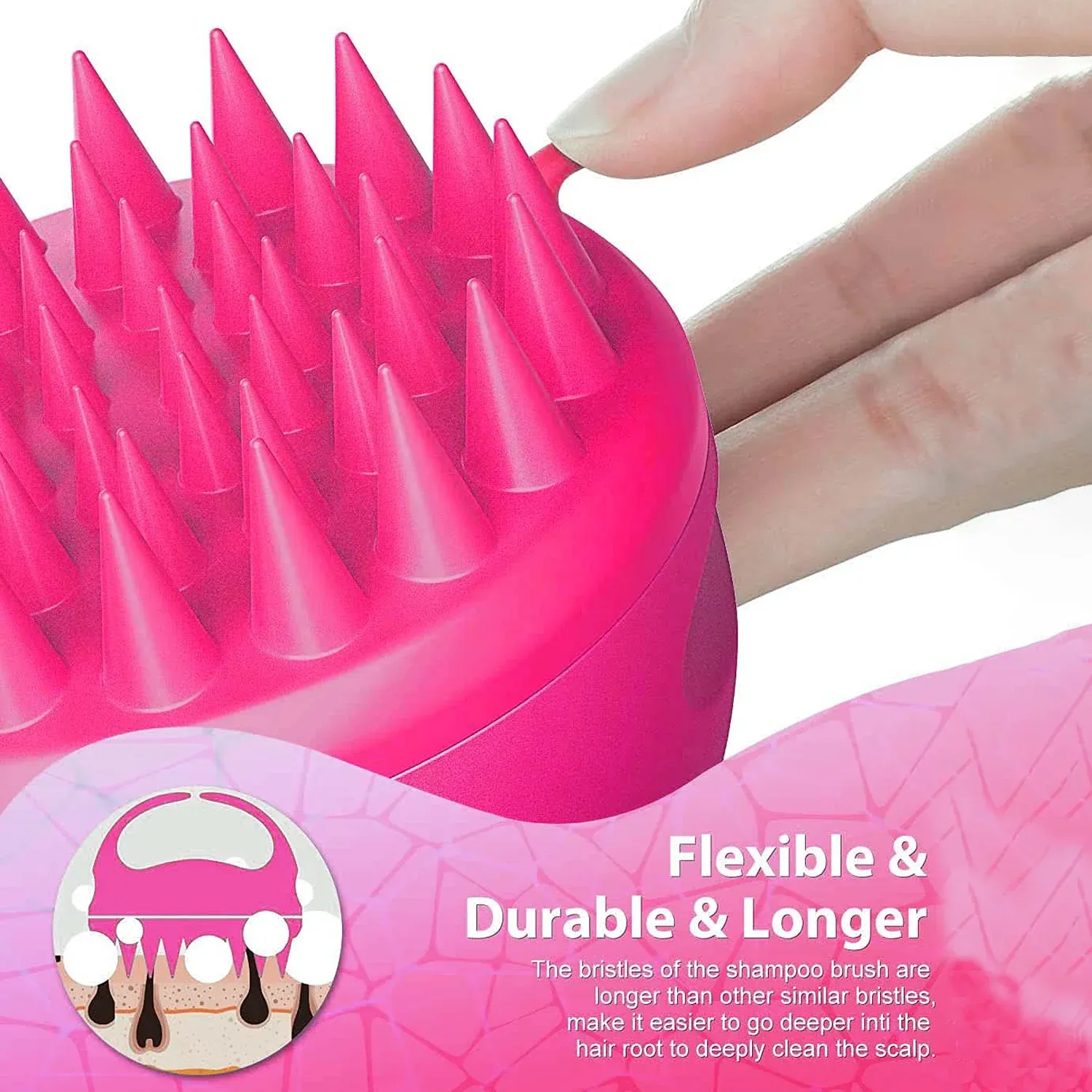 Premium Scalp Massager Comb – Soft Silicone Brush for Hair Health | Velvet Wellness - Buy Online at Alikart