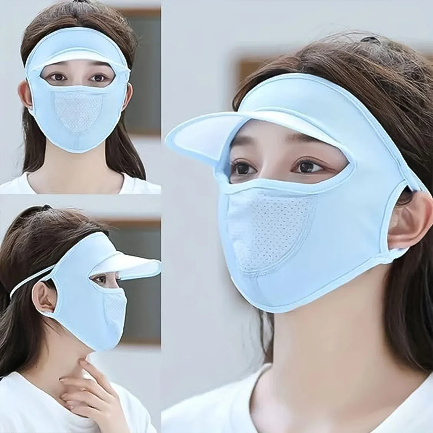 Premium UV Protection Cap – Full Face Sun & Dust Shield for Women with Visor - Buy Online at Alikart