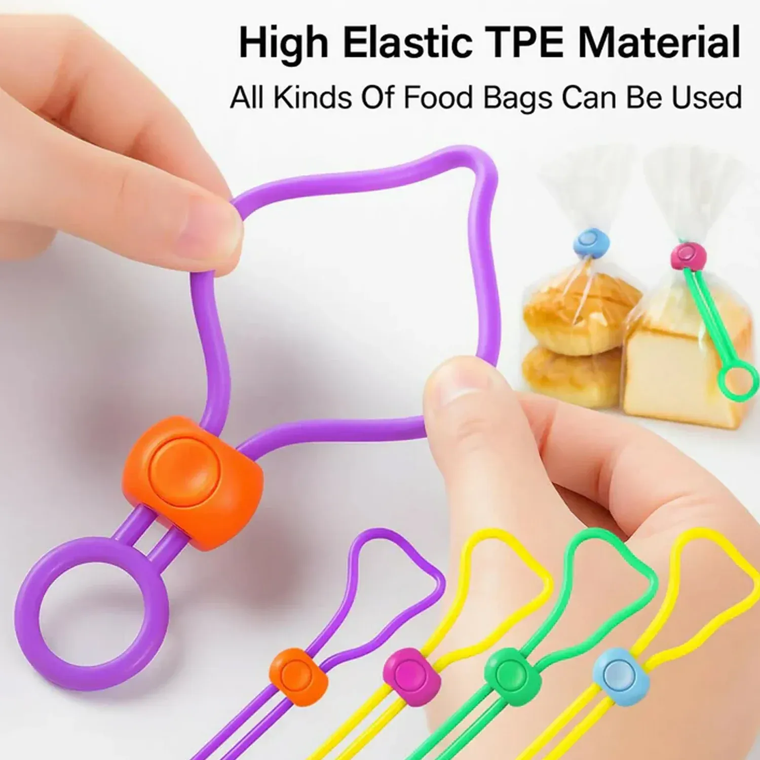 Silicone Food Bag Clips – Reusable Sealing Lock 3 Pack - Detailed Feature View 2