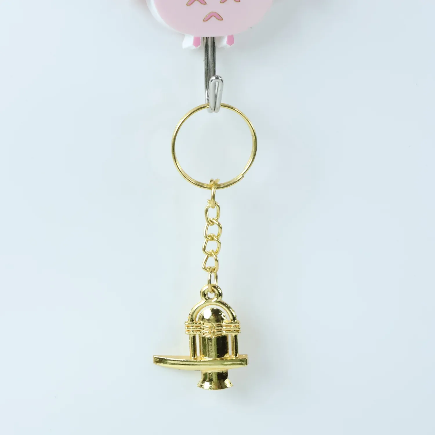 Shivling Keychain – Durable Golden Metal Devotional Accessory - Detailed Feature View 5