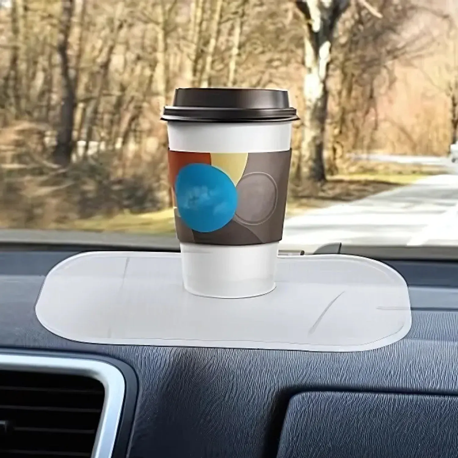Transparent Non-Slip Silicone Dashboard Mat - Large Size Grip - Detailed Feature View 2