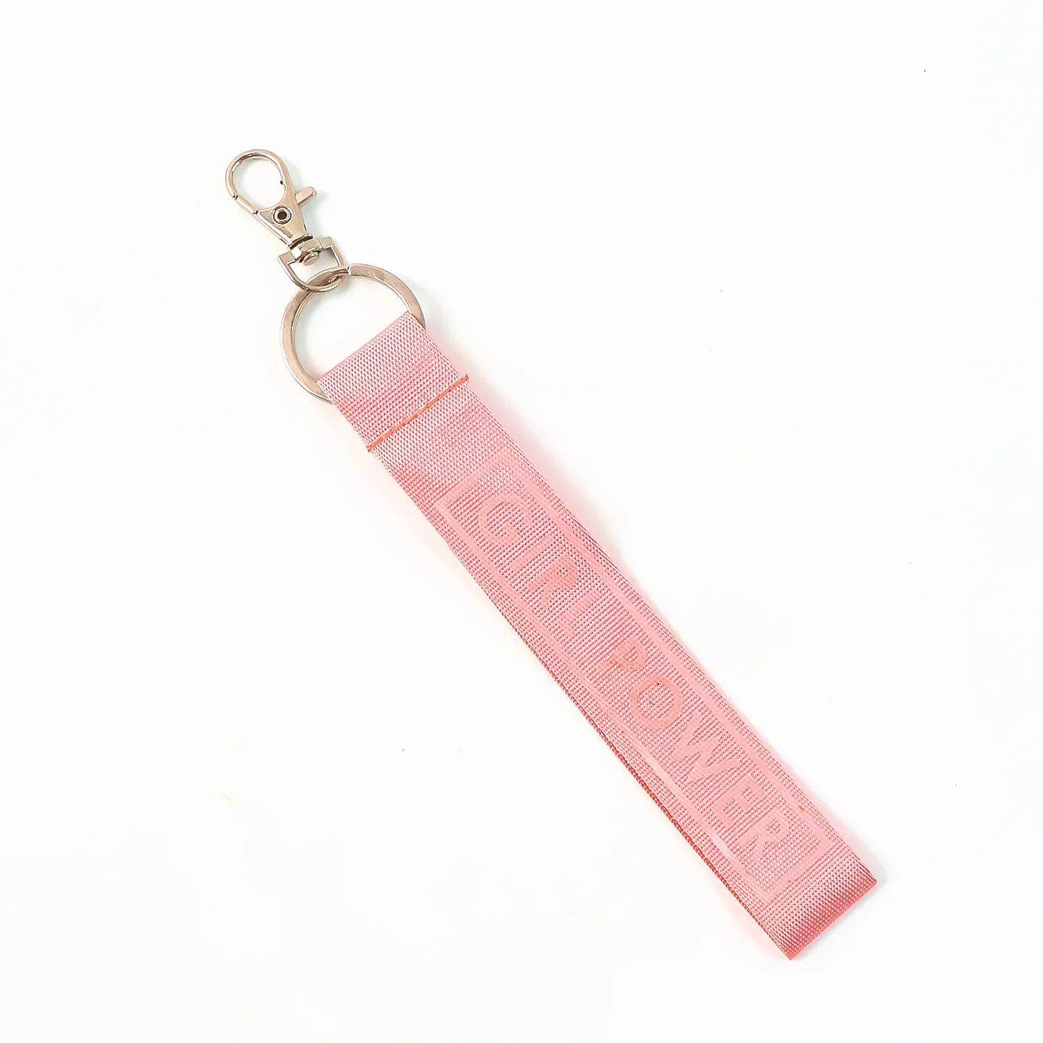 Girl Power Fabric Ribbon Keychain – Motivational & Durable Accessory - Detailed Feature View 4