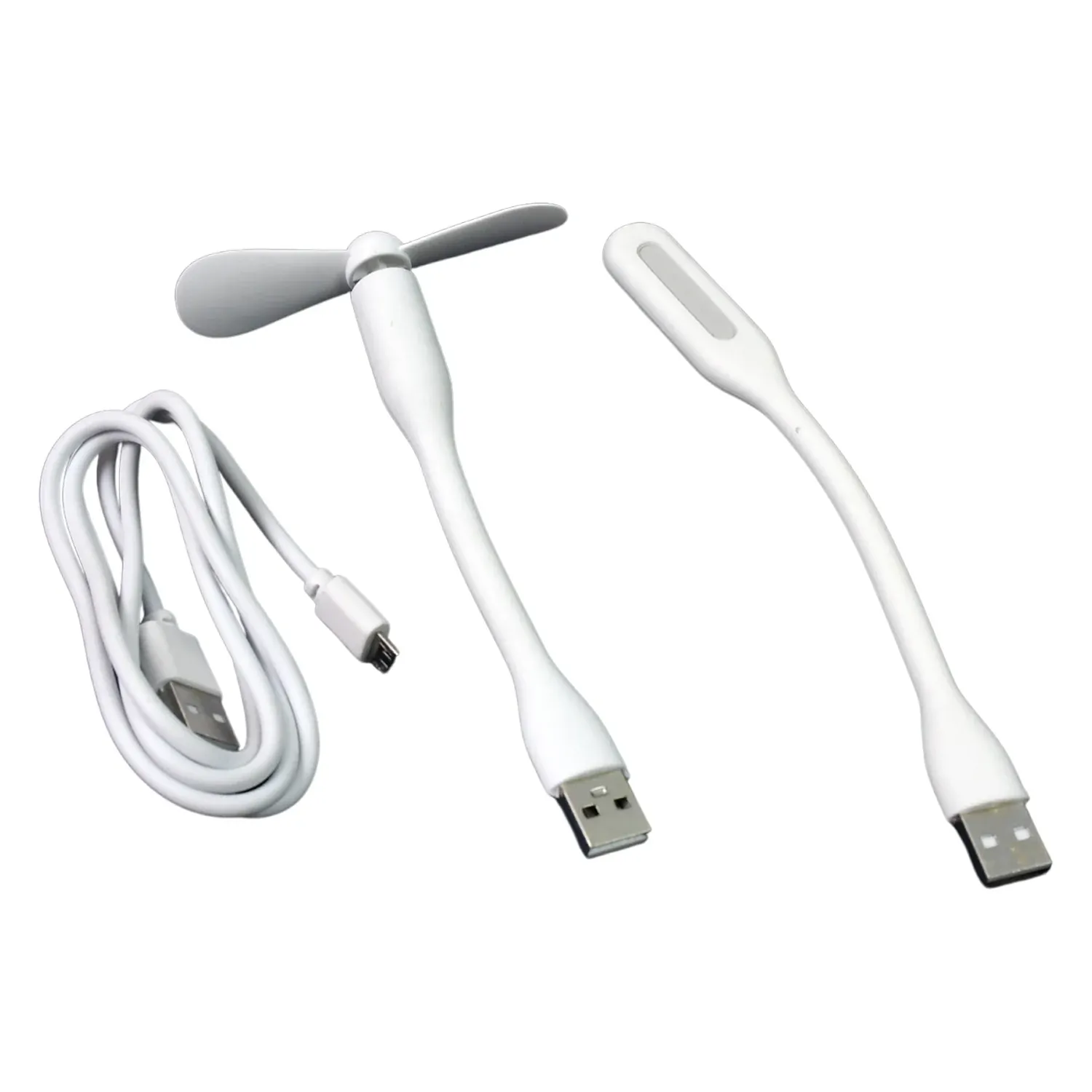 Premium Portable USB Fan Set – Mini Fan, LED Light & Cable | Indo Glow - Buy Online at Alikart