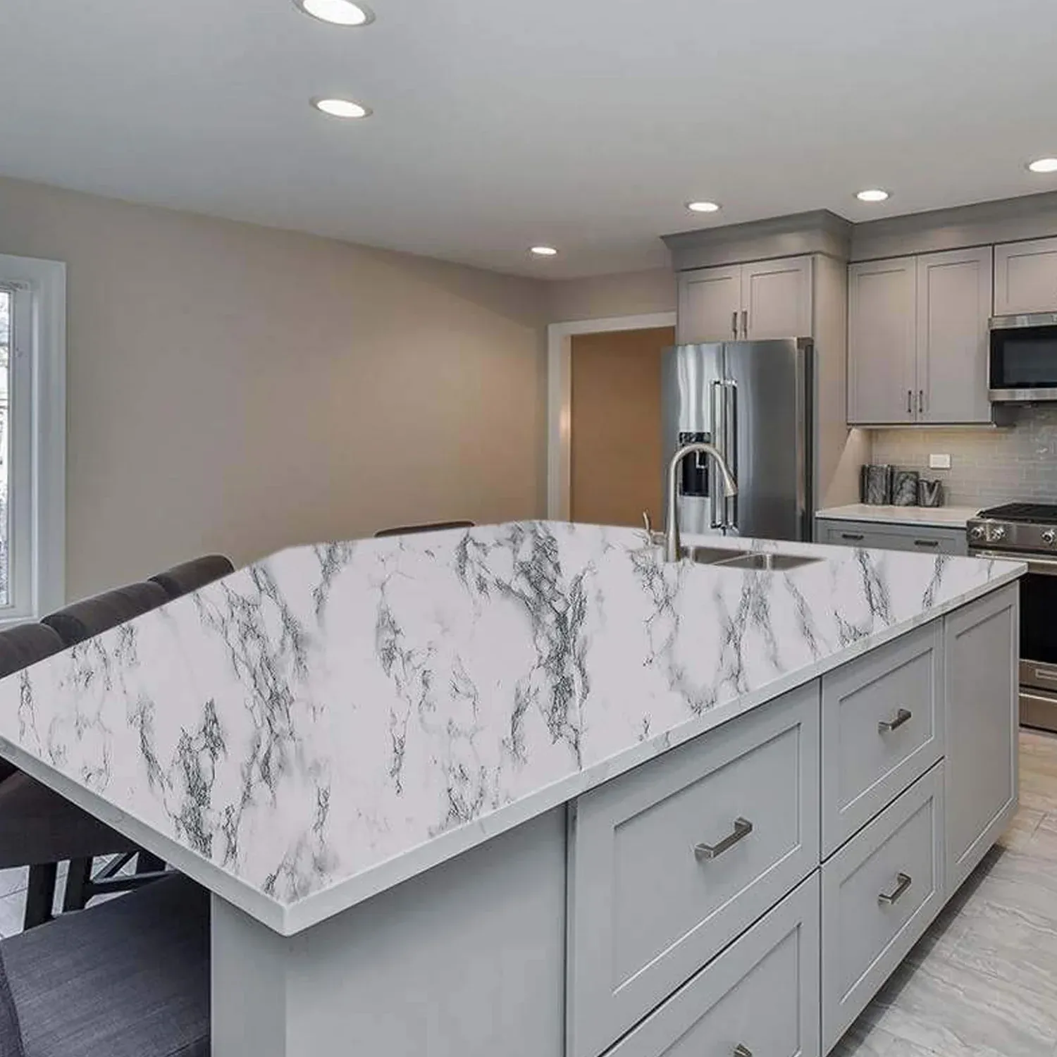 Marble Kitchen Wallpaper – Easy Peel & Stick Renovation 2m x 60cm - Detailed Feature View 6