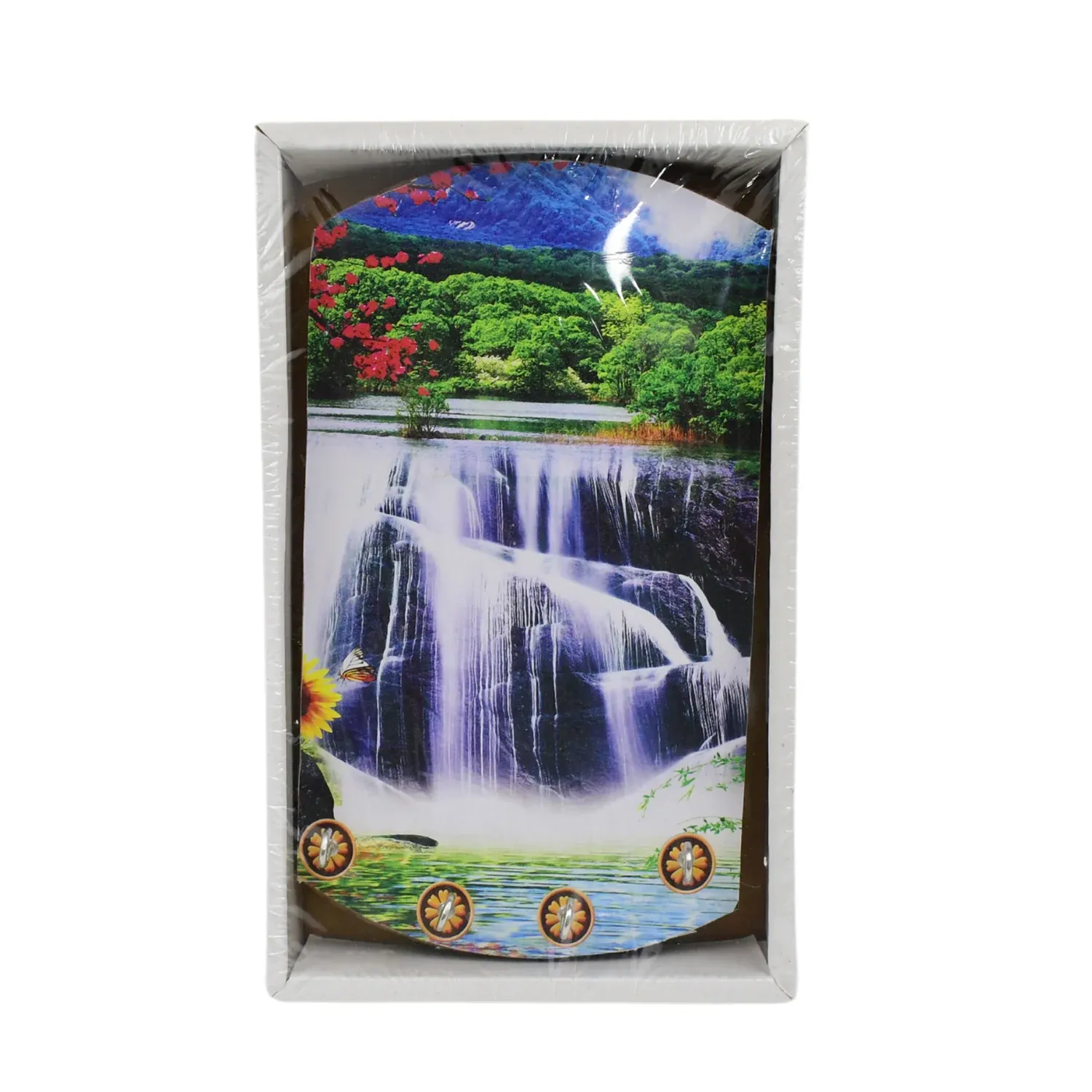 Wooden Wall Decor with Hooks – Vertical Scenery Art | GlimmerHome - Detailed Feature View 4